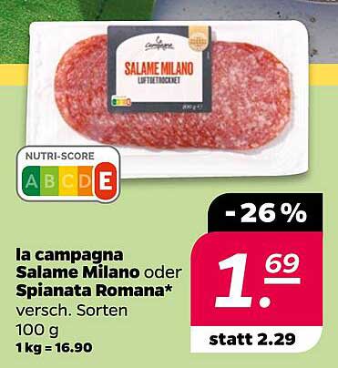 La Campagna Salame Milano oder Spinata Romana - 100 g