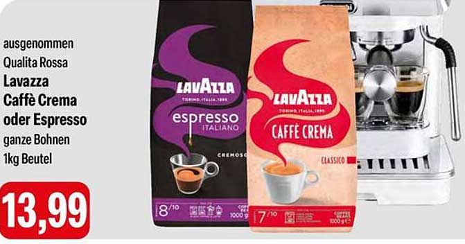 Lavazza Caffè Crema oder Espresso ganze Bohnen 1kg Beutel