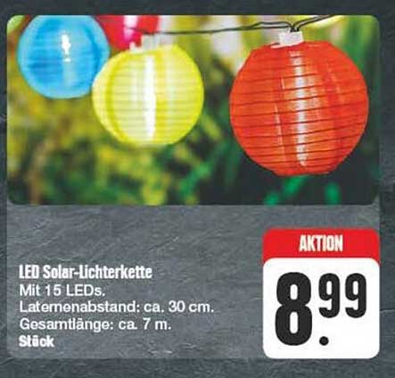 LED Solar-Lichterkette mit 15 LEDs