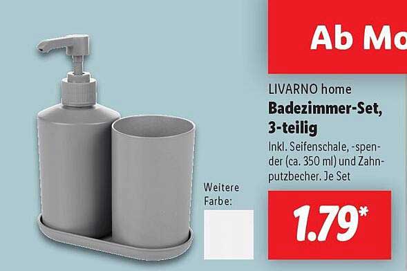 LIVARNO home Badezimmer-Set, 3-teilig