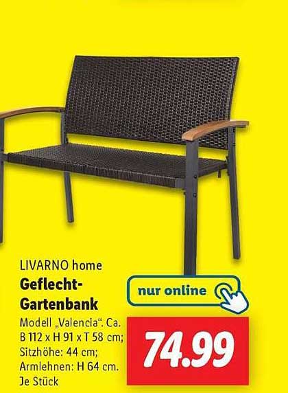 LIVARNO home Geflecht-Gartenbank Modell „Valencia“