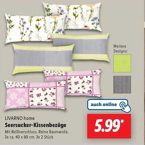 LIVARNO home Seersucker-Kissenbezüge