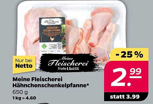 Meine Fleischerei Hähnchenschenkelpfanne 650 g