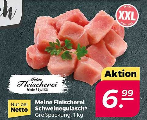 Meine Fleischerei Schweinegulasch - Großpackung, 1 kg