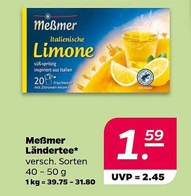 Meßmer Italienische Limone - Ländertees in verschiedenen Sorten