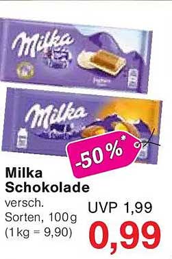 Milka Schokolade - verschiedene Sorten, 100g