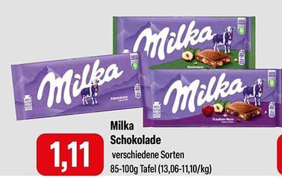 Milka Schokolade verschiedene Sorten 85-100g Tafel