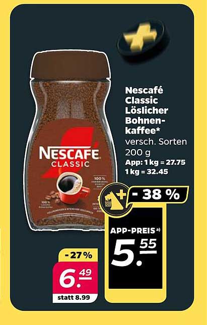 Nescafé Classic Löslicher Bohnenkaffee 200 g