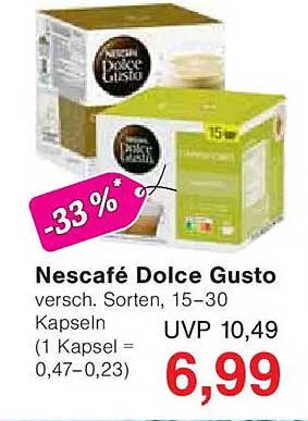 Nescafé Dolce Gusto – verschiedene Sorten, 15–30 Kapseln