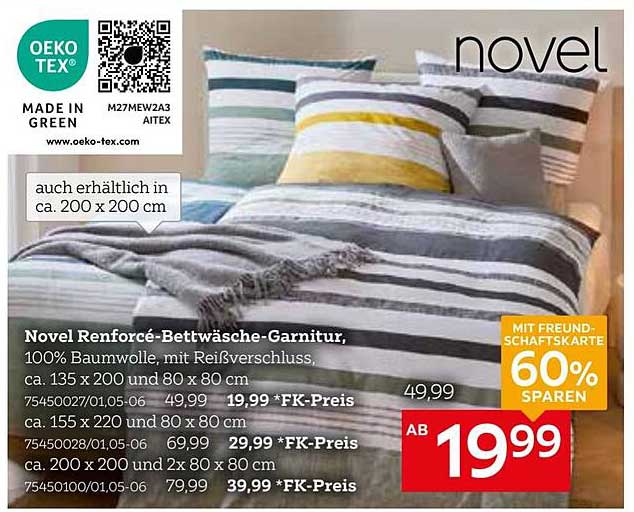 Novel Renforcé-Bettwäsche-Garnitur, 100% Baumwolle