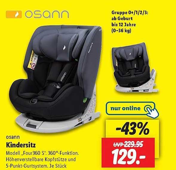 osann Kindersitz Modell Four360 S: 360°-Funktion