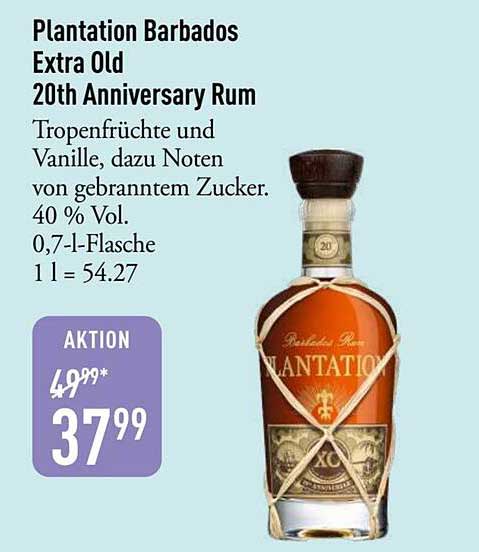 Plantation Barbados Extra Old 20th Anniversary Rum