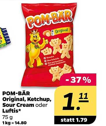 POM-BÄR Original, Ketchup, Sour Cream oder Luftis - 75 g