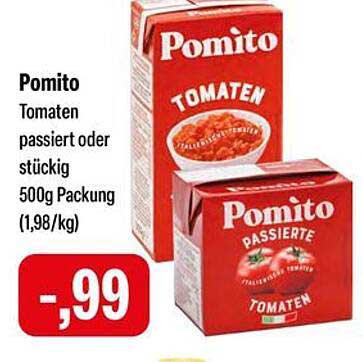 Pomito Tomaten passierte oder stückige 500g Packung