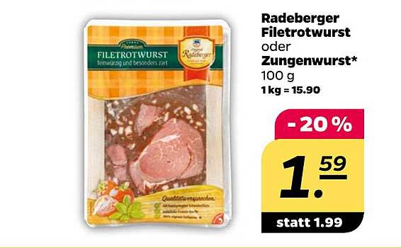 Radeberger Filetrotwurst oder Zungenwurst – 100 g