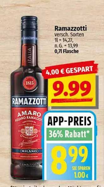 Ramazzotti Amaro 0,7l – Verschiedene Sorten
