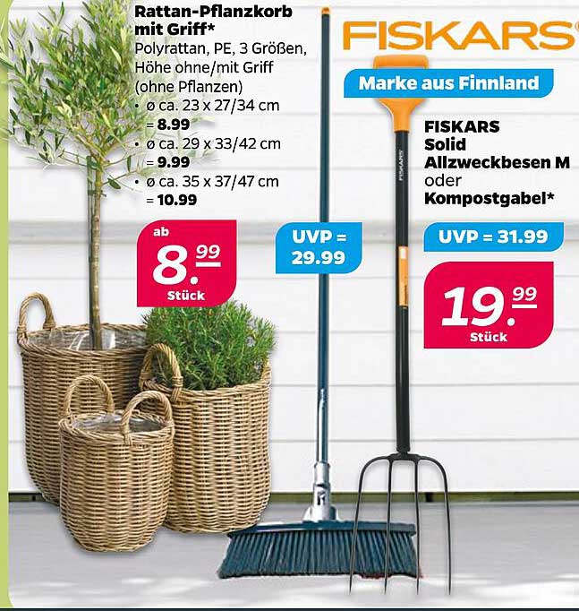 Rattan-Pflanzkorb mit Griff