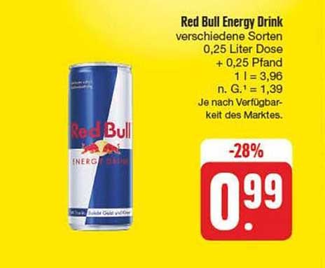 Red Bull Energy Drink verschiedene Sorten 0,25 Liter Dose