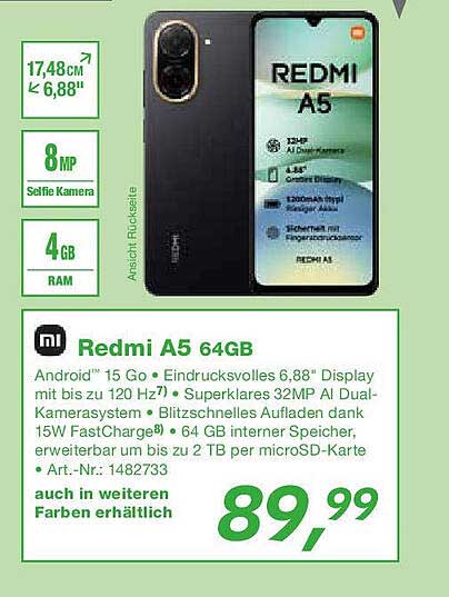 Redmi A5 64GB - Das ideale Smartphone für alle
