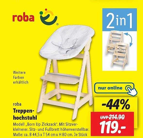 Roba Treppenhochstuhl - Born Up Zickzack