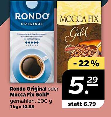 Rondo Original oder Mocca Fix Gold - gemahlen, 500 g