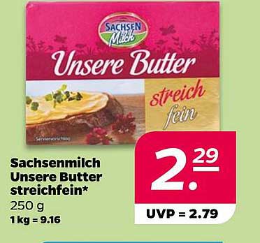 Sachsenmilch Unsere Butter streichfein 250 g