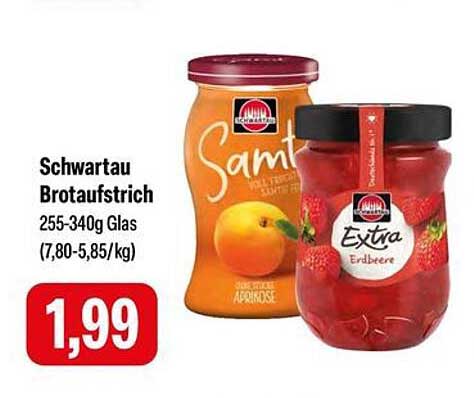 Schwartau Brotaufstrich 255-340g Glas - Erdbeere und Aprikose zum Sparpreis