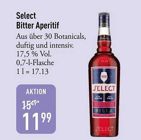 Select Bitter Aperitif 0,7 l – Vielseitig und Geschmacksvoll