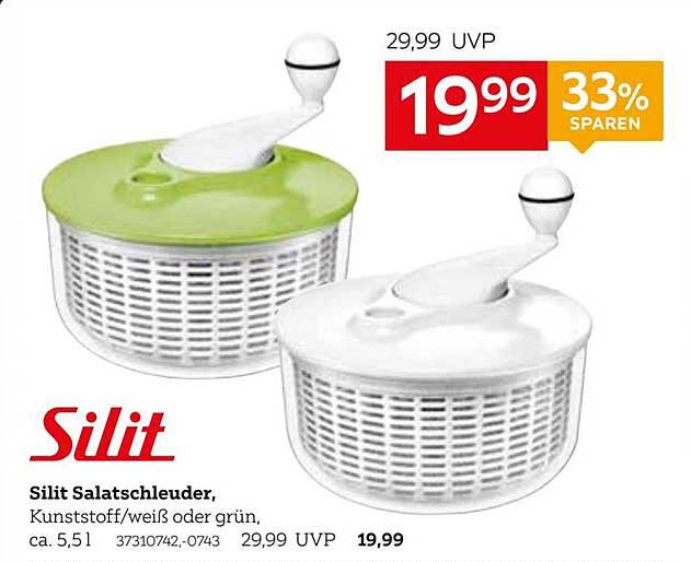 Silit Salatschleuder, Kunststoff/weiß oder grün