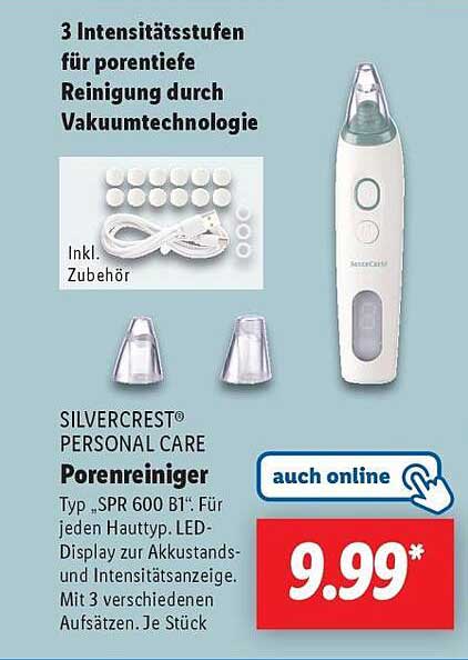 SILVERCREST® Personal Care Porenreiniger Typ SPR 600 B1