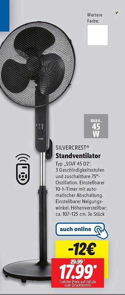 SILVERCREST® Standventilator SSVF 45 D2