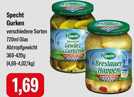 Specht Gurken verschiedene Sorten 720ml Glas