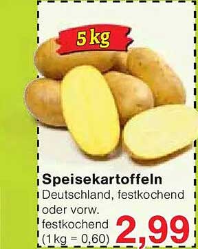 Speisekartoffeln Deutschland, festkochend oder vorw. festkochend 5 kg