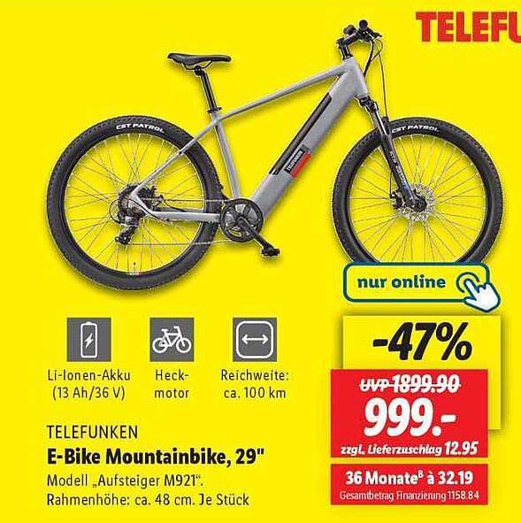 TELEFUNKEN E-Bike Mountainbike, 29"