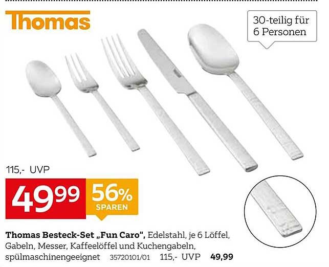 Thomas Besteck-Set „Fun Caro“, 30-teilig für 6 Personen
