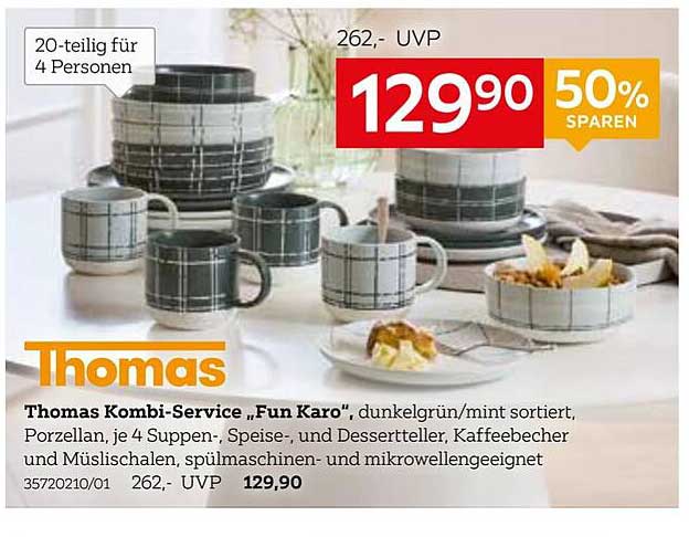 Thomas Kombi-Service „Fun Karo“, 20-teilig für 4 Personen