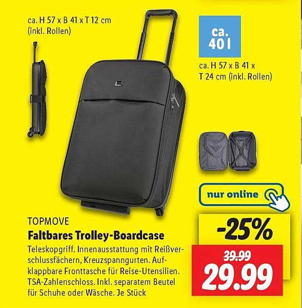 TOPMOVE Faltbares Trolley-Boardcase