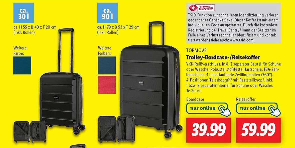 TOPMOVE Trolley-Bordcase/Reisekoffer