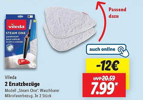 Vileda 2 Ersatzbezüge "Steam One"