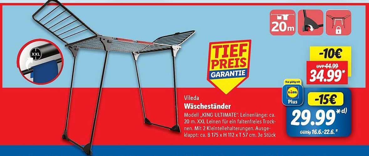 Vileda Wäscheständer Modell „KING ULTIMATE“