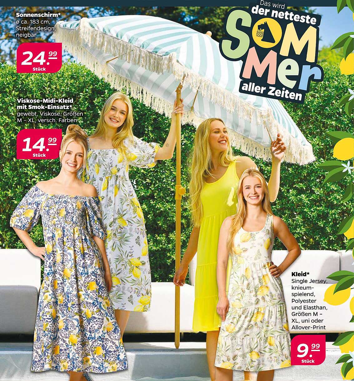 Viskose-Midi-Kleid mit Smok-Einsatz und Kleid