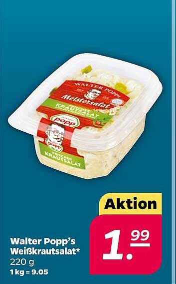 Walter Popp's Weißkrautsalat 220 g zum Aktionspreis