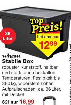 wham Stabile Box 36 Liter mit Deckel