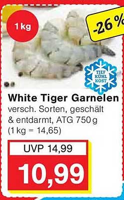 White Tiger Garnelen - 1 kg, verschiedene Sorten