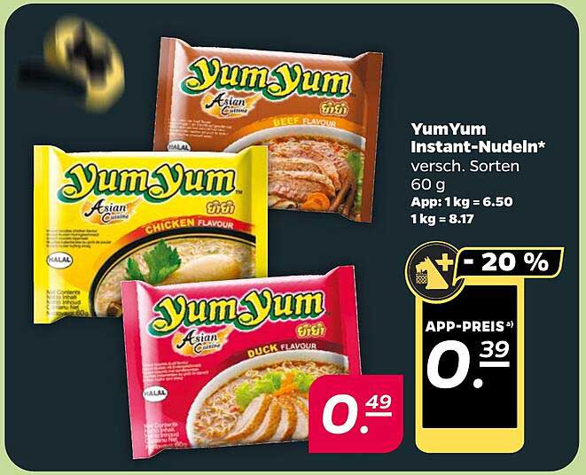 YumYum Instant-Nudeln - verschiedene Sorten 60 g