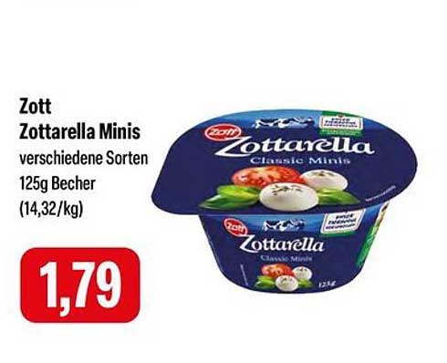 Zott Zottarella Minis – verschiedene Sorten 125g Becher