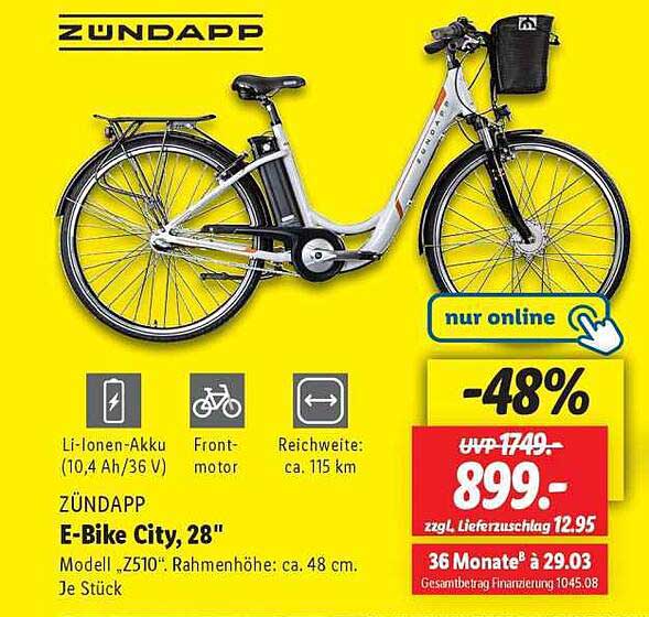 ZUNDApp E-Bike City, 28" - nur online verfügbar!