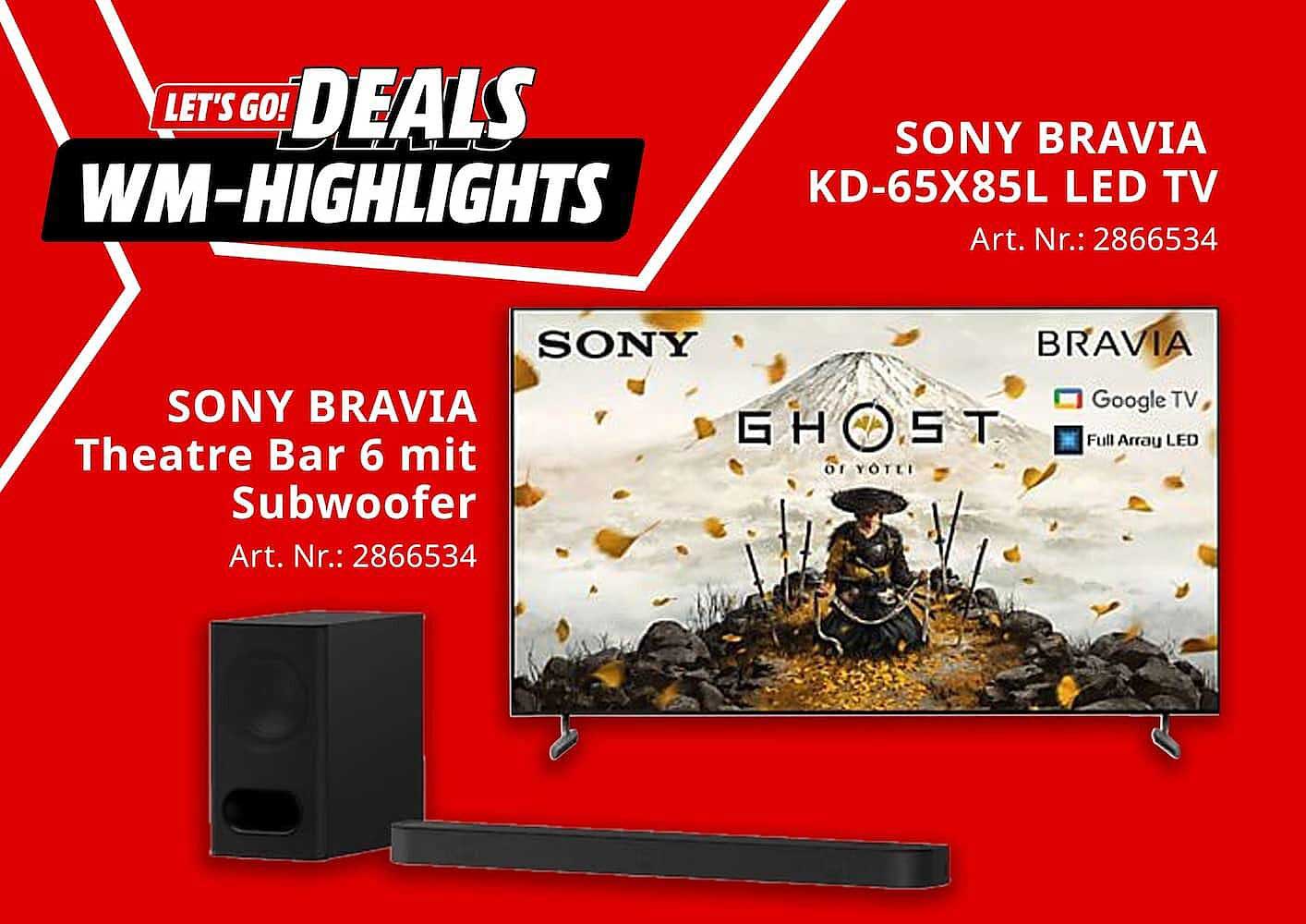SONY BRAVIA Theatre Bar 6 mit Subwoofer