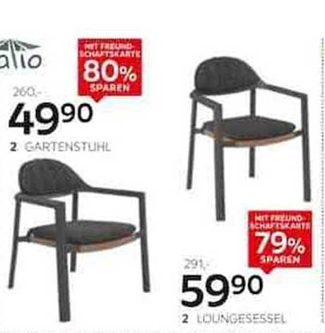 2 Gartenstuhl für 49,90 € - 80% sparen!