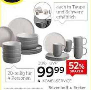 20-teiliges Kombi-Service für 4 Personen von Ritzenhoff & Breker